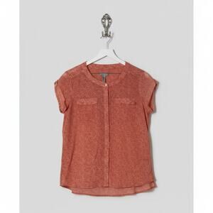 Chico's Womens Small Orange Animal Print Sleeveless Blouse